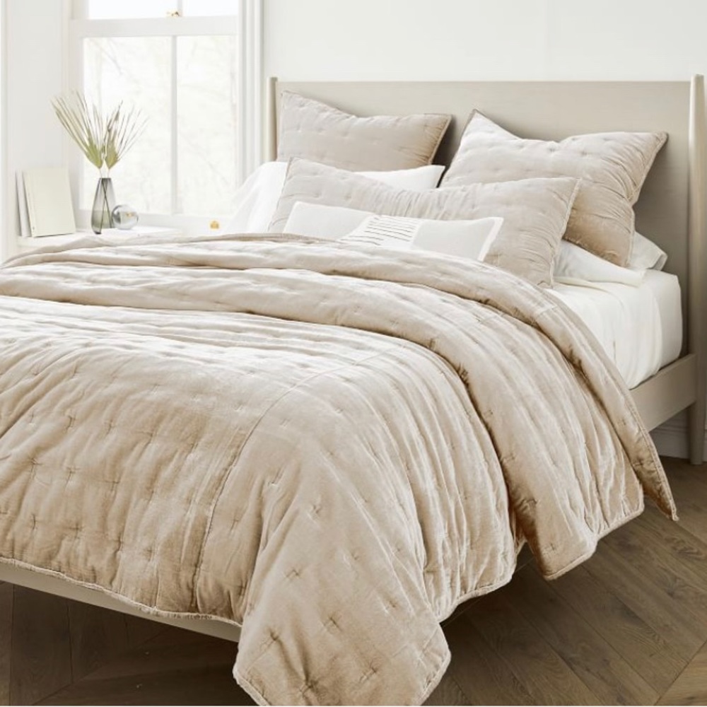 West Elm Velvet Quilt and Sham